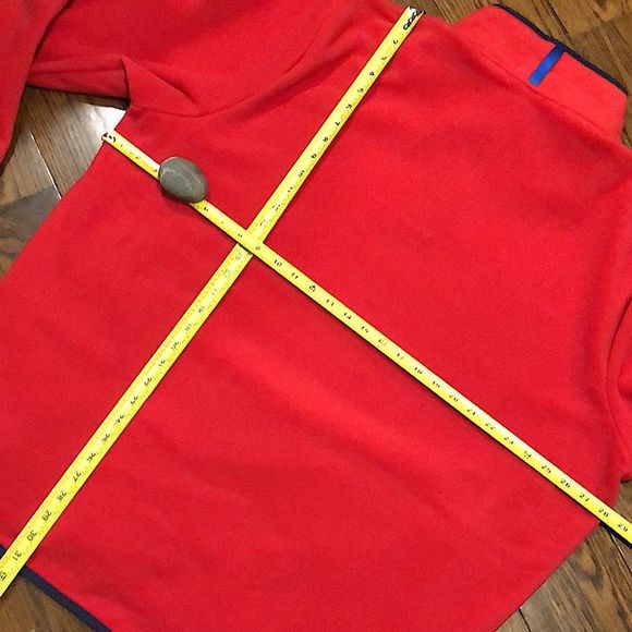 RALPH LAUREN POLO Red 1/4 Snap Long Sleeve Henley Fleece w Zip Pockets 2XL NWOT